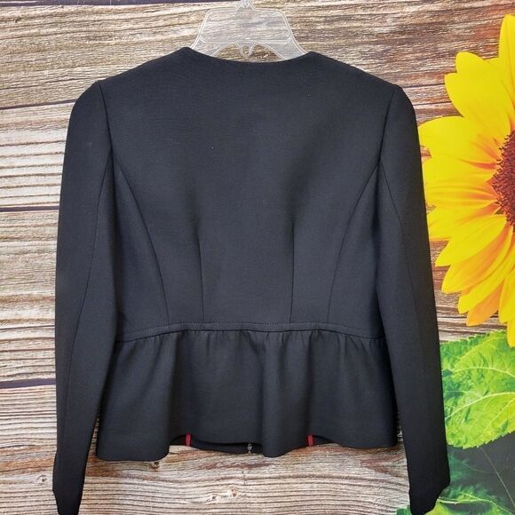 Loft black woman's Long Sleeve Jacket front zipper 4P preo-owned - Picture 2 of 6